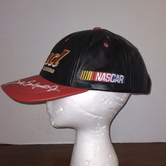 Vintage Dale Earnhardt Jr. BUD King of Beers Leather Hat - Picture 2 of 6